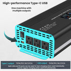 XUYUAN 12V/24V To 110V Pure Sine Wave Inverter, US Plug, 800W, 1400W, 2000W, 3000W
