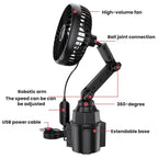 SHUNWEI 12V/24V Car Cup Holder Fan With USB Single Head, SD-2701