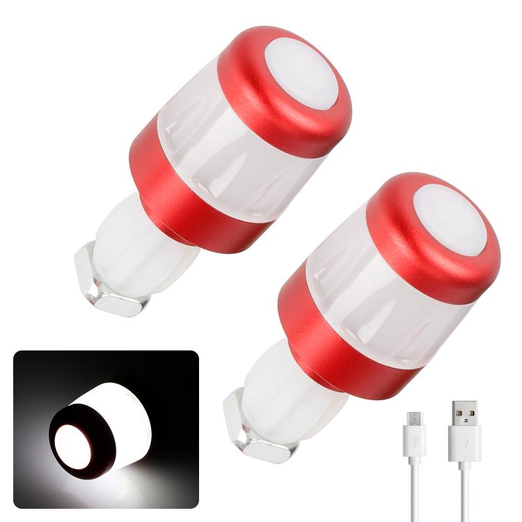 ULIP USB Rechargeable Bike Handlebar End Lights LED Safety Warning Signal Lamps for 22mm Bar Grips