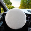 BY-1761 42cm Universal Sun Protection Heat Wheel Cover 190T Silver Coated Fabric Steering Wheel Sun Shade Cover