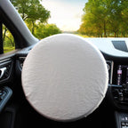 BY-1761 42cm Universal Sun Protection Heat Wheel Cover 190T Silver Coated Fabric Steering Wheel Sun Shade Cover
