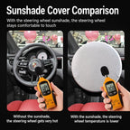 BY-1761 42cm Universal Sun Protection Heat Wheel Cover 190T Silver Coated Fabric Steering Wheel Sun Shade Cover