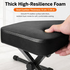 Foldable Portable Height-Adjustable Single X-Shaped Piano Stool