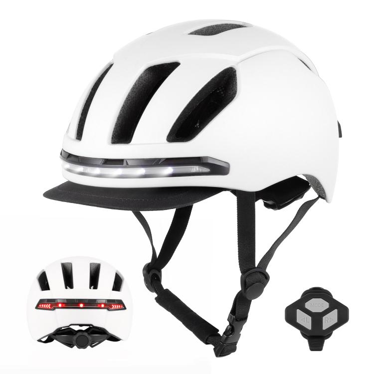 Smart Bike Helmet with Turn Signals LED Rechargeable Commuter Helmet for Electric Scooter Bicycle Skateboard