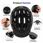 Smart Bike Helmet with Turn Signals LED Rechargeable Commuter Helmet for Electric Scooter Bicycle Skateboard