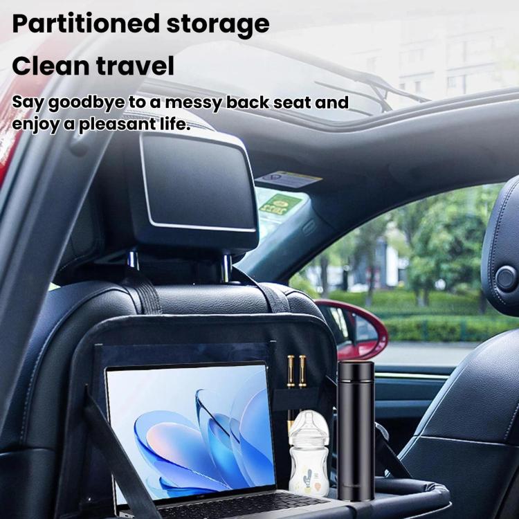 BY-1608 Oxford Cloth Car Seat Back Storage Bag Foldable Vehicle Dining Table Backseat Organizer, BY-1608