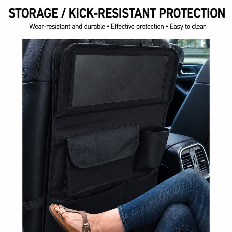 BY-1608 Oxford Cloth Car Seat Back Storage Bag Foldable Vehicle Dining Table Backseat Organizer, BY-1608