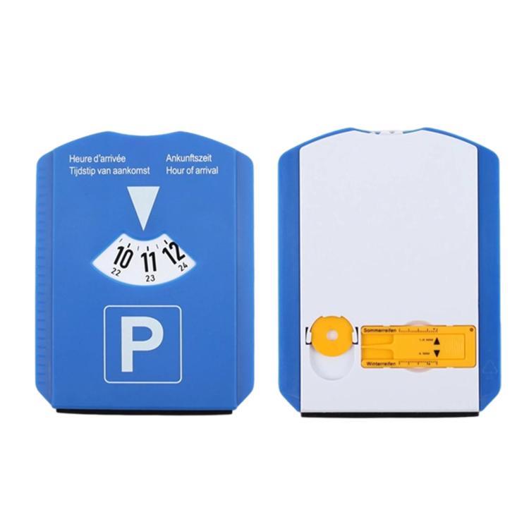 BY-1865 European Car Temporary Parking Sign Snow Shovel Multifunctional Parking Timer, 1 Coin + Tread Scale, 3 Coins