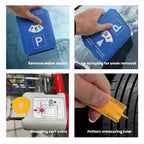 BY-1865 European Car Temporary Parking Sign Snow Shovel Multifunctional Parking Timer, 1 Coin + Tread Scale, 3 Coins