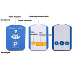 BY-1865 European Car Temporary Parking Sign Snow Shovel Multifunctional Parking Timer, 1 Coin + Tread Scale, 3 Coins