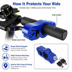 CNC Aluminum Handlebar Grip Lock Universal Anti-Theft Brake Lever Lock for Electric Scooters, Motorcycles