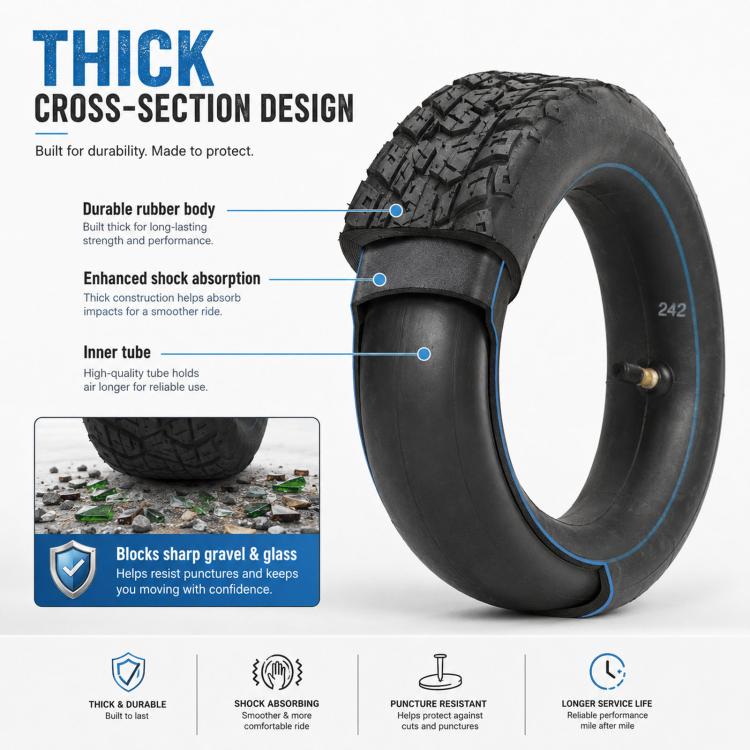 85/65-6.5 Electric Scooter Tire For Kugoo G-Booster / Xiaomi Mini Pro, Straight Valve Inner Tube, With Outer Tire Set