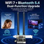 COMFAST CF-BE650 Tri-Band 6500Mbps WiFi 7 PCIe Card Bluetooth 5.4 Desktop Wireless Adapter, CF-BE650