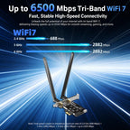COMFAST CF-BE650 Tri-Band 6500Mbps WiFi 7 PCIe Card Bluetooth 5.4 Desktop Wireless Adapter, CF-BE650