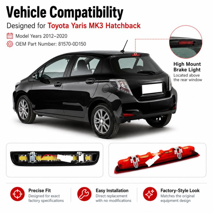 For 2012-2020 Toyota Yaris MK3 Rear High-Mounted Brake Light 81570-0D150