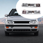 For 1992-1997 Volkswagen Golf / Jetta Front Bumper Crystal Fog Light Kit 1HM941777 / 1HM941778