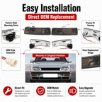 For 1992-1997 Volkswagen Golf / Jetta Front Bumper Crystal Fog Light Kit 1HM941777 / 1HM941778