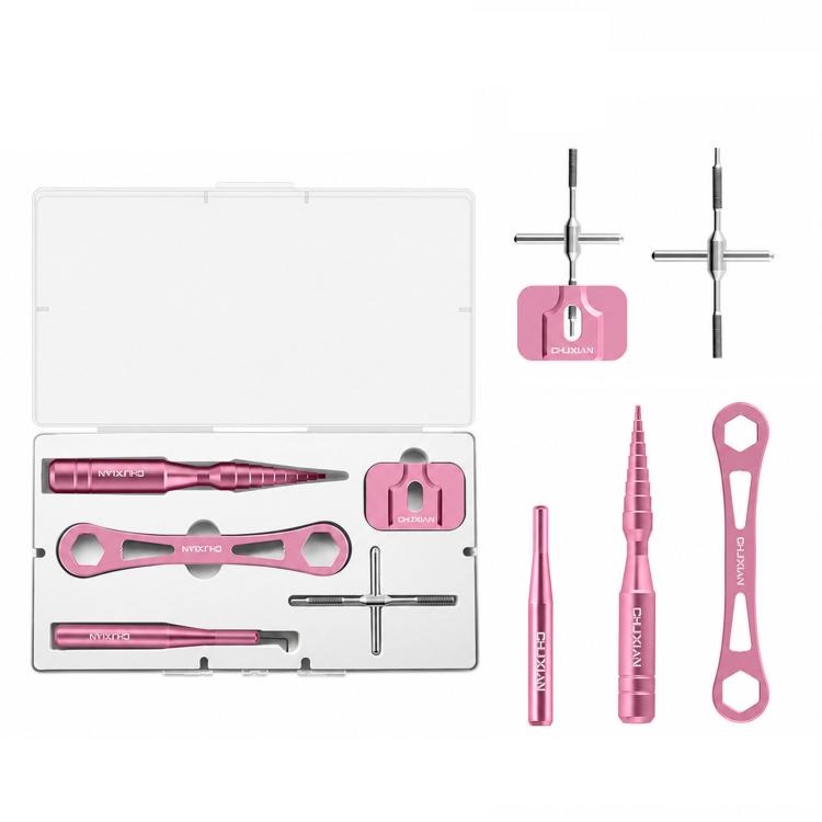 CHUIXIAN 5pcs /Box Aluminum Fishing Reel Maintenance Tool Kit Spool Bearing Pin Remover Wrench Set for Baitcasting