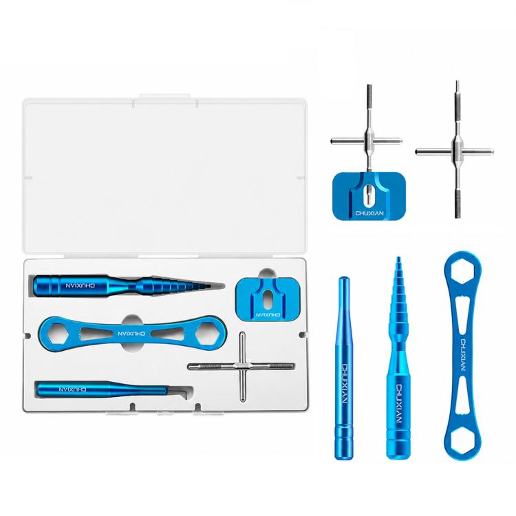 CHUIXIAN 5pcs /Box Aluminum Fishing Reel Maintenance Tool Kit Spool Bearing Pin Remover Wrench Set for Baitcasting