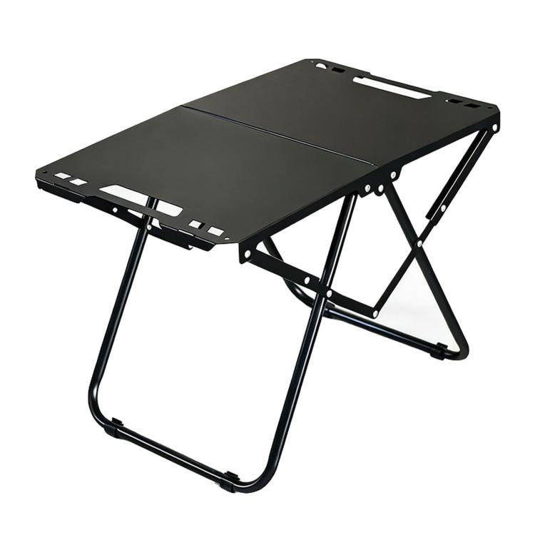 Folding Camping Table Carbon Steel Portable Outdoor Picnic Desk, With Light Stand, Single Table