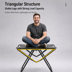 Folding Camping Table Carbon Steel Portable Outdoor Picnic Desk, With Light Stand, Single Table