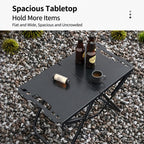 Folding Camping Table Carbon Steel Portable Outdoor Picnic Desk, With Light Stand, Single Table