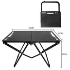 Folding Camping Table Carbon Steel Portable Outdoor Picnic Desk, With Light Stand, Single Table
