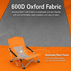 Folding Beach Chair Picnic Camping Lawn Lounge Seat With Breathable Mesh Back and Cup Holder