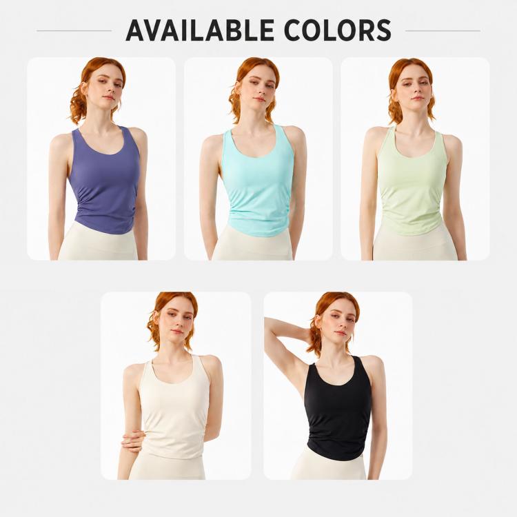 Halter Back Beauty Sports Bra Integrated Fixed Cup Yoga Tank Top, S, M, L, XL