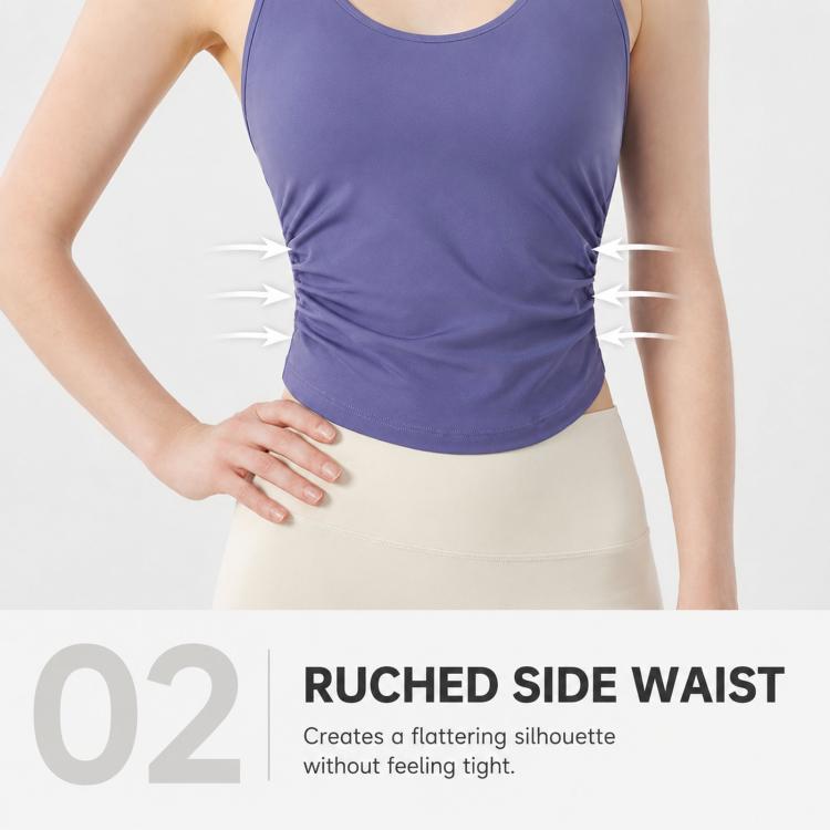 Halter Back Beauty Sports Bra Integrated Fixed Cup Yoga Tank Top, S, M, L, XL