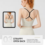 Women Shockproof Side Breast Support Sports Bra Fixed Cup Back Beauty Yoga Tank Top, S, M, L, XL