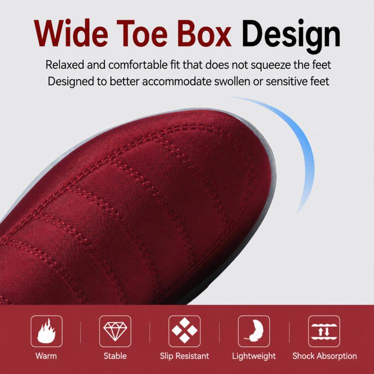 Unisex Slip On Winter Snow Boots Warm Fleece Lined Wide Toe Box Walking Shoes, 35, 36, 37, 38, 39, 40, 41, 42, 43