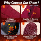 Unisex Slip On Winter Snow Boots Warm Fleece Lined Wide Toe Box Walking Shoes, 35, 36, 37, 38, 39, 40, 41, 42, 43