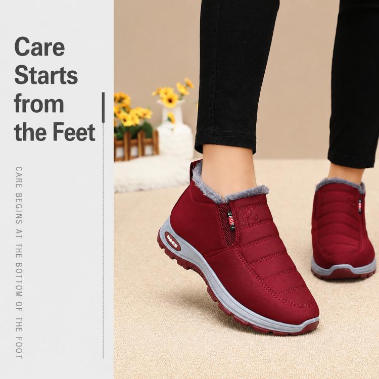 Unisex Slip On Winter Snow Boots Warm Fleece Lined Wide Toe Box Walking Shoes, 35, 36, 37, 38, 39, 40, 41, 42, 43