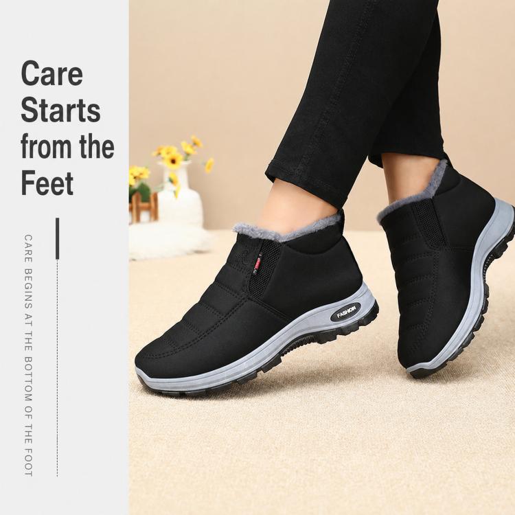Unisex Slip On Winter Snow Boots Warm Fleece Lined Wide Toe Box Walking Shoes, 35, 36, 37, 38, 39, 40, 41, 42, 43