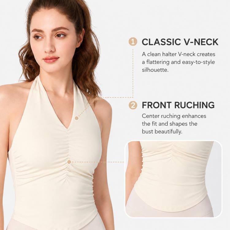 Halter Backless Fixed Cup Yoga Top Women Outer Wear Tight Sports Vest, S, M, L, XL