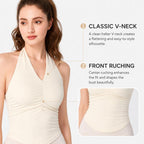 Halter Backless Fixed Cup Yoga Top Women Outer Wear Tight Sports Vest, S, M, L, XL