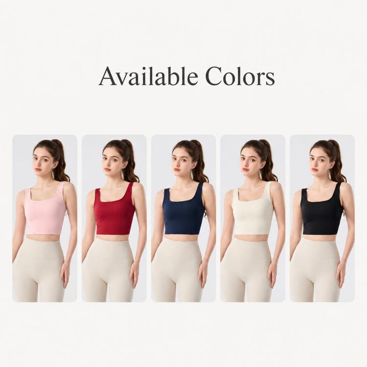 Women Sexy Backless Cami Yoga Top Summer Outer Wear Sports Vest With Padded Cups, S, M, L, XL