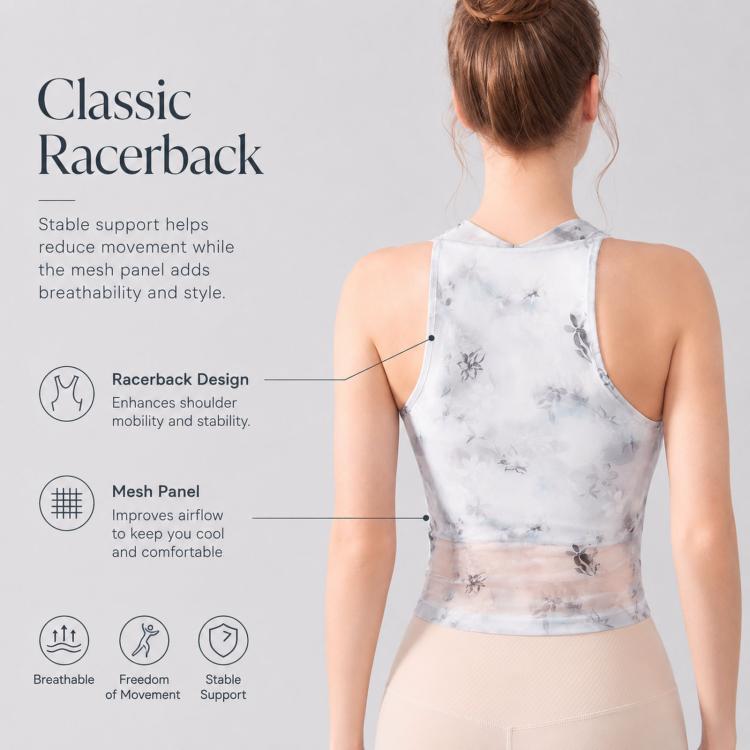 Women Outer Sports Vest With Chest Pads Cowl Neck Halter Mesh Fitness Yoga Top, S, M, L, XL