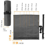 Canvas Roll Bag With 6 Pockets BBQ Knife Utensil Holder Camping Tool Organizer