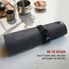 Canvas Roll Bag With 6 Pockets BBQ Knife Utensil Holder Camping Tool Organizer