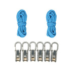 Retractable Paracord Tensioner Kit With Locking Carabiner Clips With 3m Nylon Cord For RV Camping, Tent, 2 Ropes & 6 Hooks, 6 Ropes & 6 Hooks