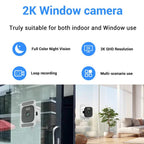 2K HD Smart Dual Bracket Window Camera WiFi Punch-Free Home Security Camera