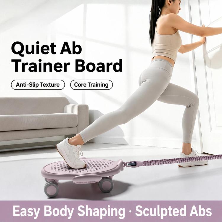 360-degree Silent Pilates Slider Disc Abdominal Core Trainer Board with Knee Pad, No Resistance Bands  Pink, No Resistance Bands Blue, With 2 Resistance Bands Pink, With 2 Resistance Bands Blue