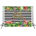 2.1m x 1.5m Flamingo Children Birthday Party Cartoon Photography Background Cloth