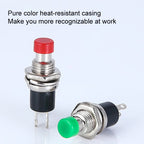 10 PCS 7mm Thread Multicolor 2 Pins Momentary Push Button Switch