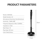 USB Condenser Microphone with Cable for Computer PC Desktop Laptop Notebook Cable Recording Gaming Podcasting, Black