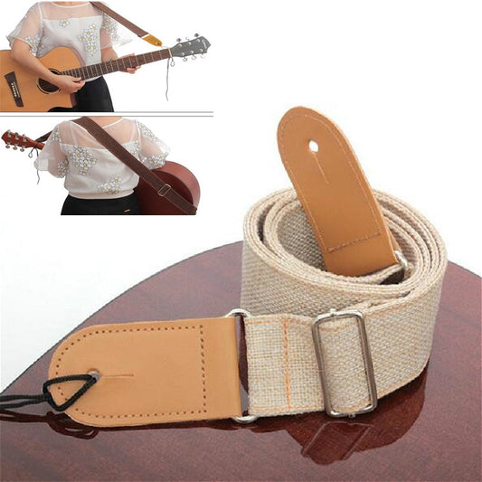 Cotton Linen Guitar Studs Strap Diagonal Shoulder Strap Musical Instrument Accessories