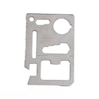100 PCS 11 in 1 Outdoor Portable Multi-function Stainless Steel Hollow Tool Card Cutter with Leather Case, Size: 6.9 x 4.5cm, 10 PCS