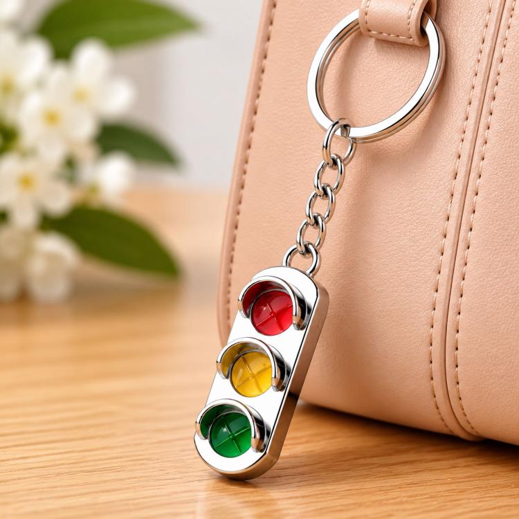 3D Keyfob Keychain Traffic Signal Lamp Classic Key Rings Car Key Chain, Traffic Signal Lamp Shape